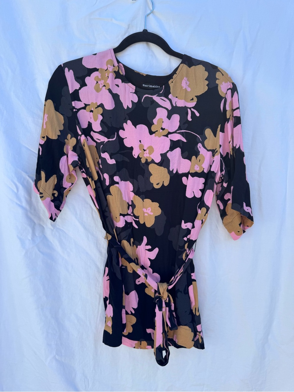 Marimekko Floral Blouse with Sash - XS